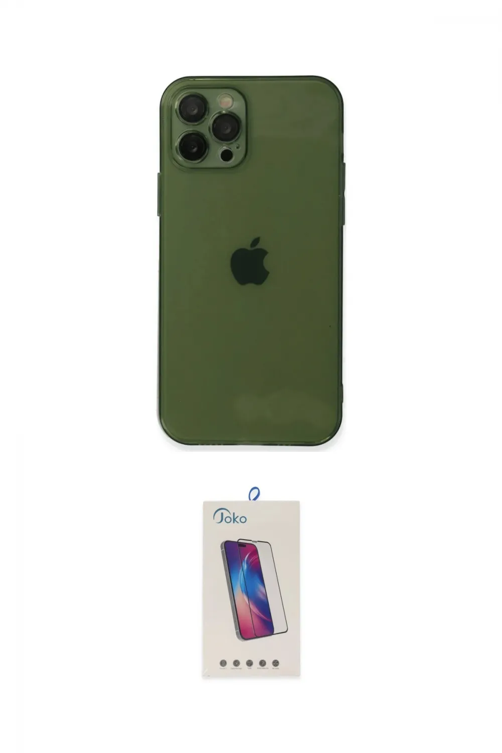 ieg™ iPhone 12 Pro Max Kılıf Ahenk Doku - Siyah Joko 5D Cam