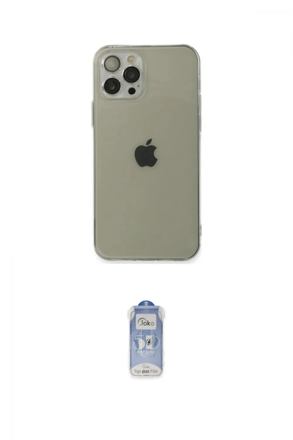 ieg™ iPhone 12 Pro Max Kılıf Ahenk Doku - Siyah Joko Magic 5D Cam