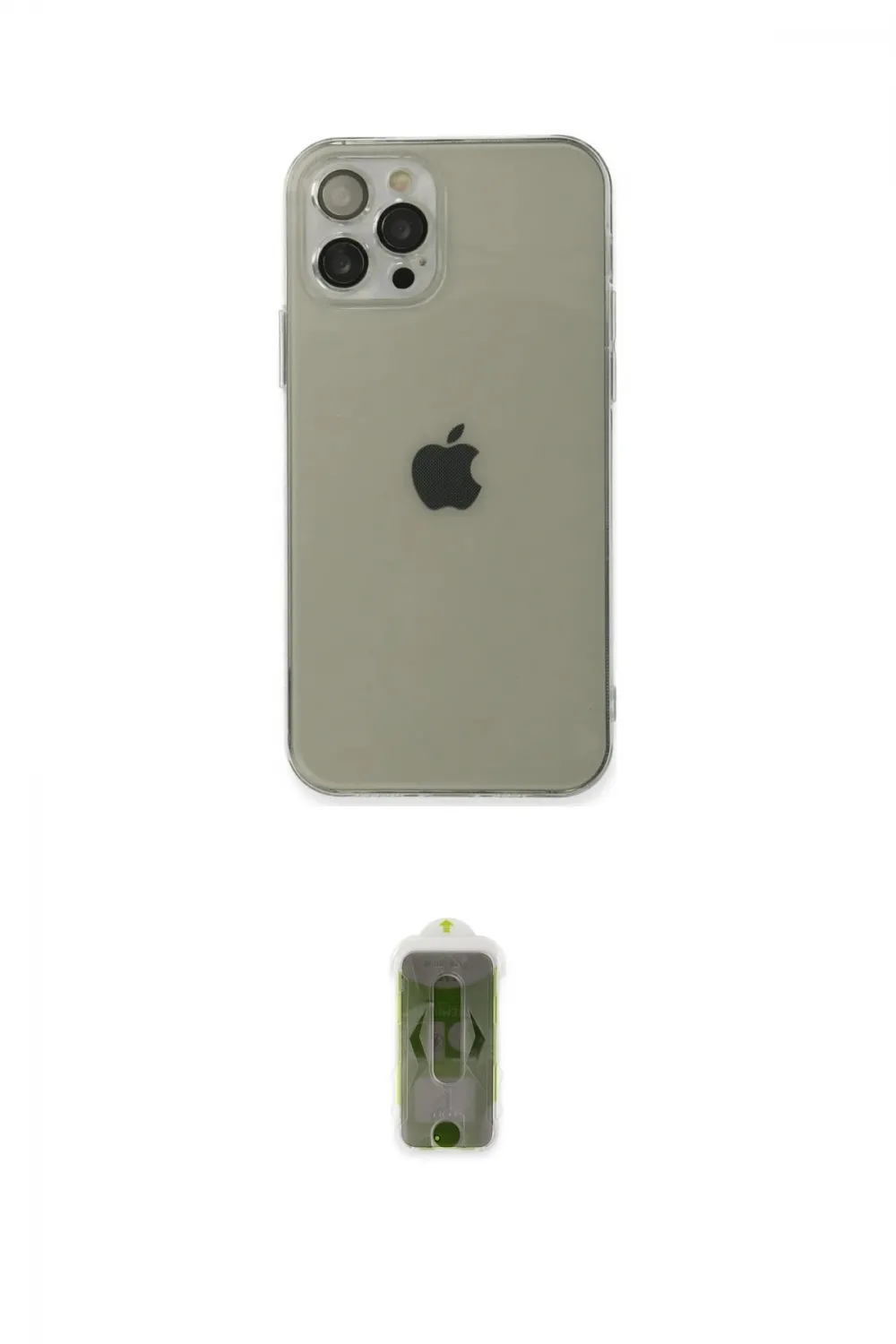 ieg™ iPhone 12 Pro Max Kılıf Ahenk Doku - Siyah Joko Magic 5D Hayalet Cam