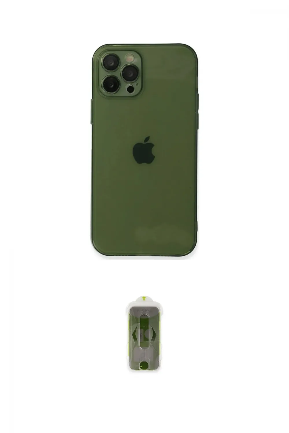 ieg™ iPhone 12 Pro Max Kılıf Ahenk Doku - Siyah Joko Magic 5D Hayalet Cam