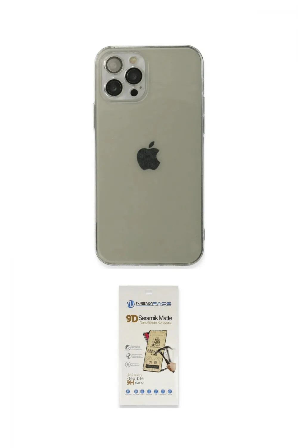ieg™ iPhone 12 Pro Max Kılıf Ahenk Doku - Siyah Mat Seramik Nano Ekran Koruyucu