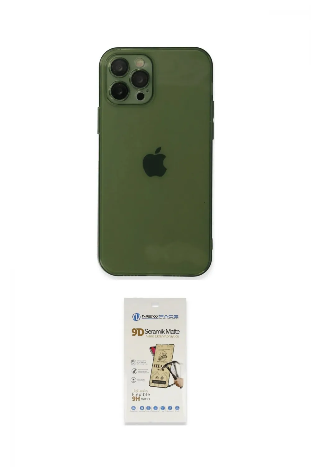 ieg™ iPhone 12 Pro Max Kılıf Ahenk Doku - Siyah Mat Seramik Nano Ekran Koruyucu