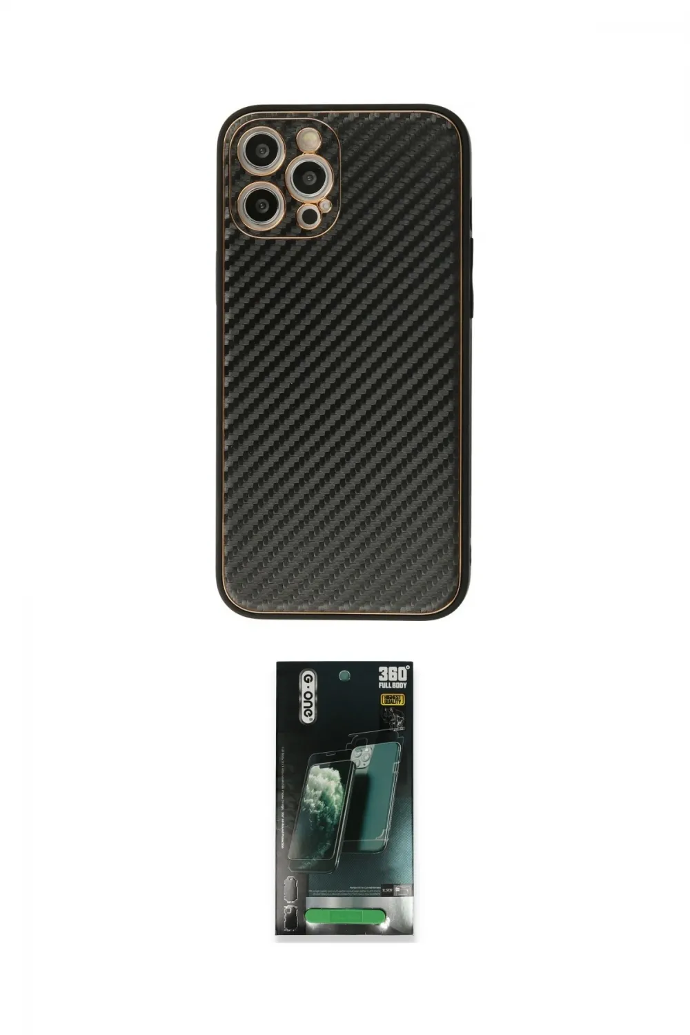 ieg™ iPhone 12 Pro Max Kılıf Ahenk Işık - Şeffaf 360 Full Body Arka Koruyucu