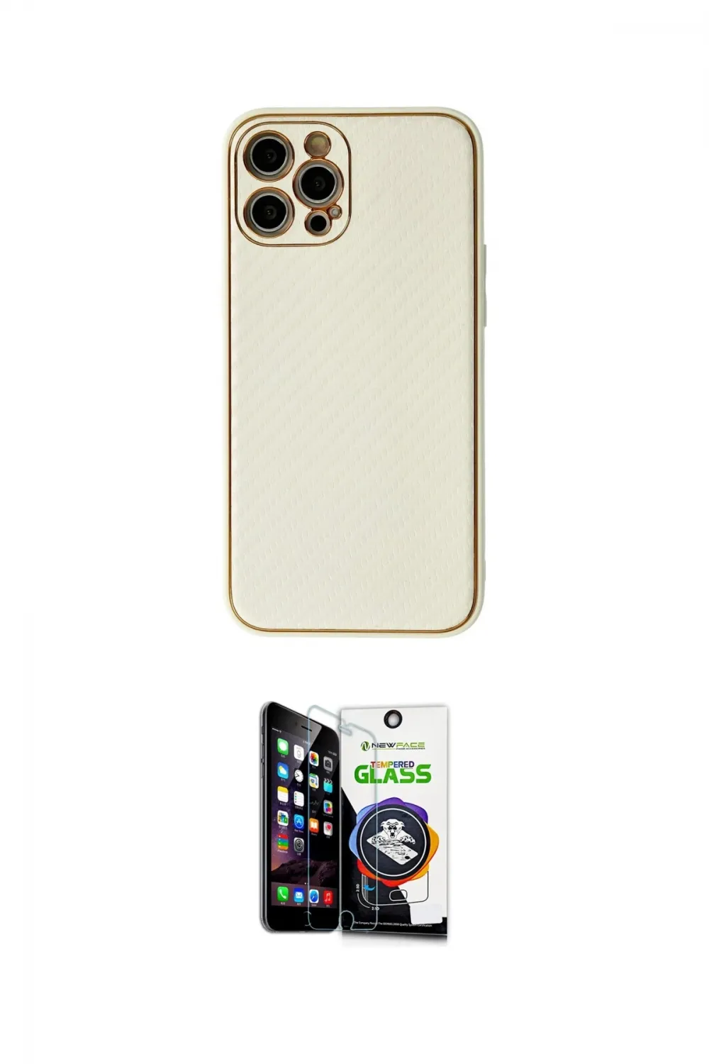 ieg™ iPhone 12 Pro Max Kılıf Ahenk Işık - Şeffaf Temperli Cam Ekran Koruyucu