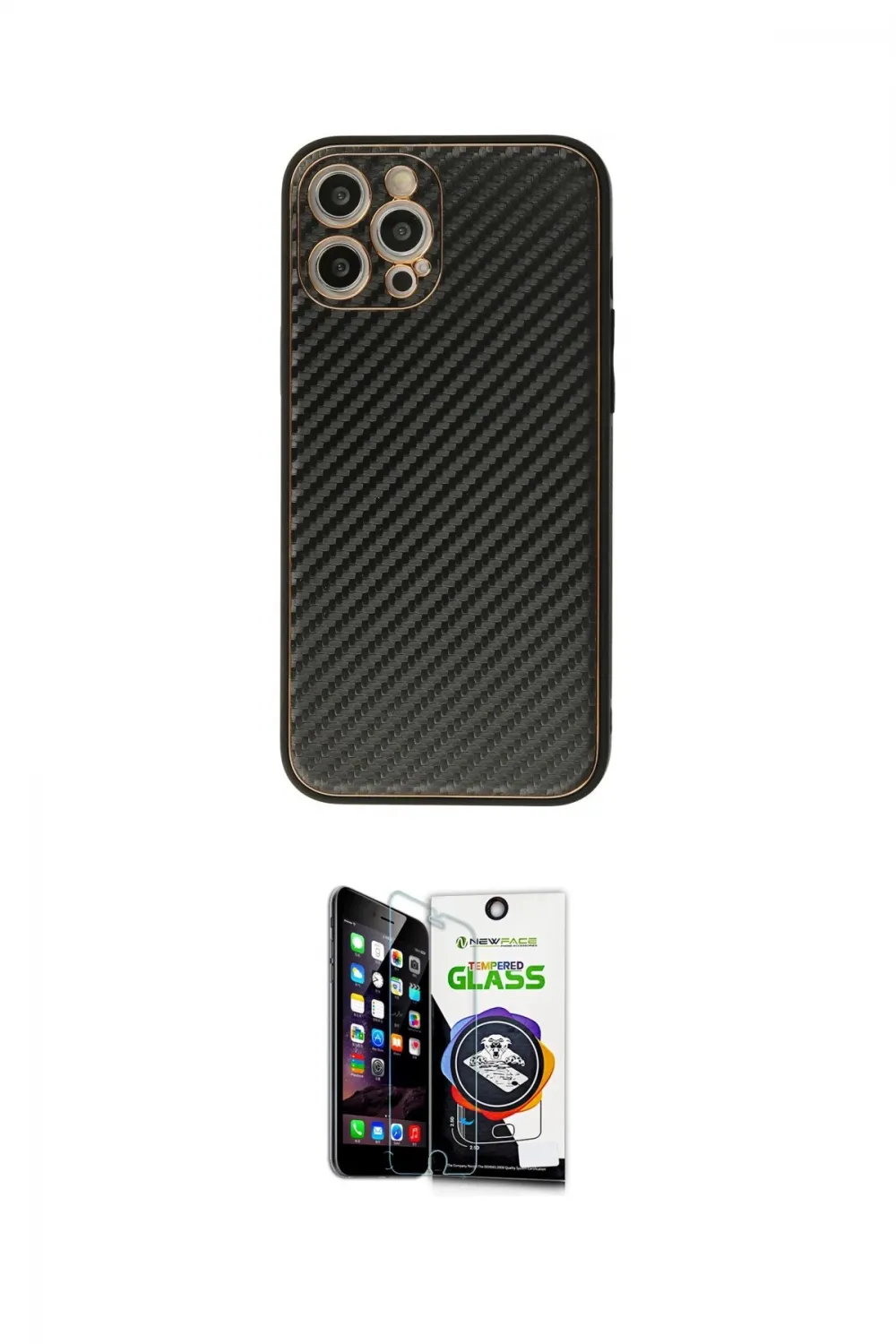ieg™ iPhone 12 Pro Max Kılıf Ahenk Işık - Şeffaf Temperli Cam Ekran Koruyucu