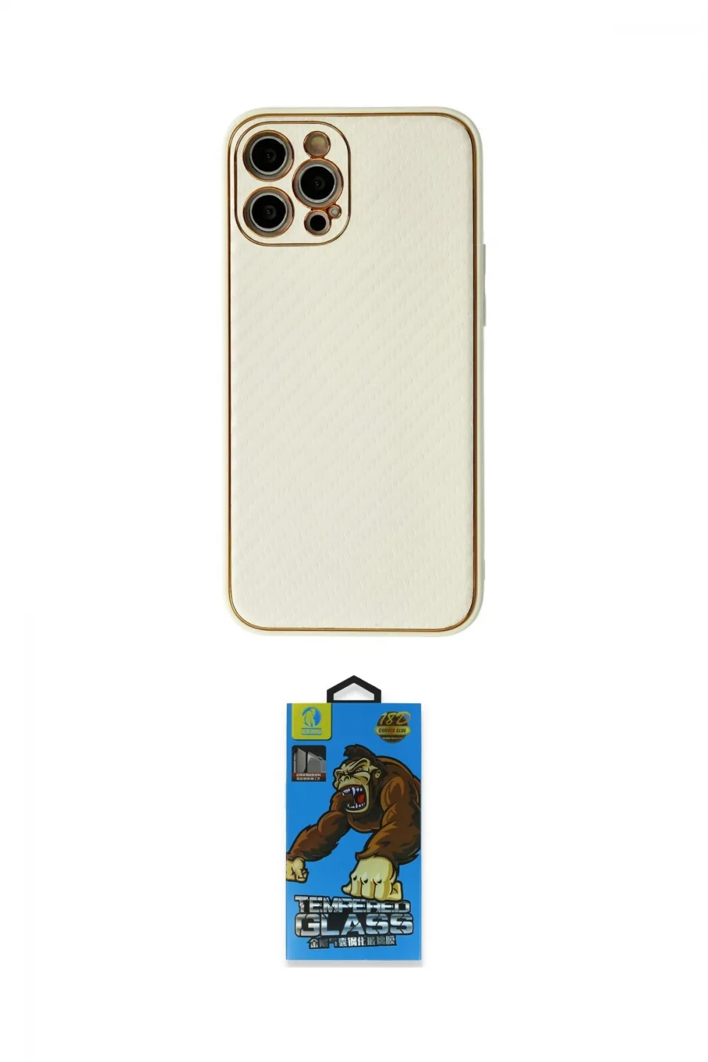 ieg™ iPhone 12 Pro Max Kılıf Ahenk Işık - Siyah 18D Cam Ekran Koruyucu