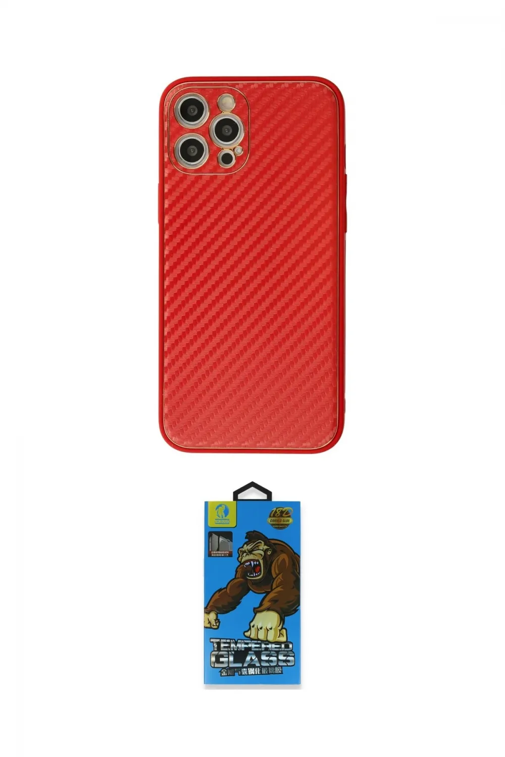 ieg™ iPhone 12 Pro Max Kılıf Ahenk Işık - Siyah 18D Cam Ekran Koruyucu