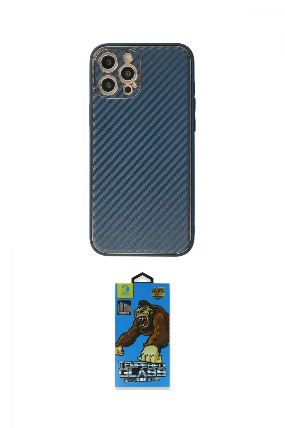 ieg™ iPhone 12 Pro Max Kılıf Ahenk Işık - Siyah 18D Cam Ekran Koruyucu