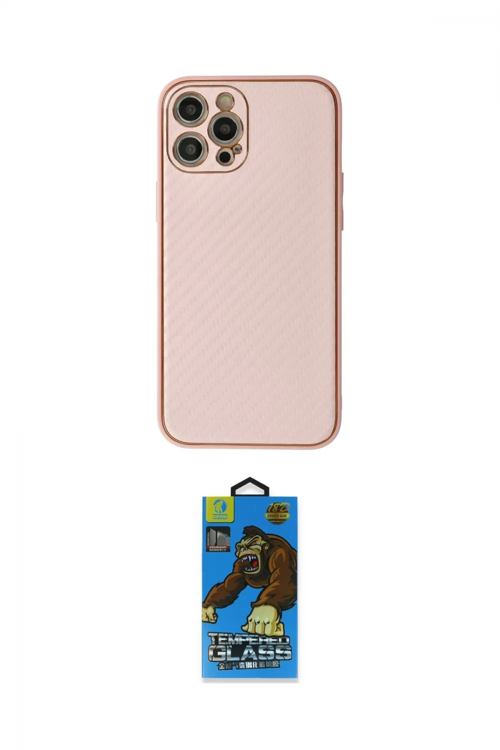 ieg™ iPhone 12 Pro Max Kılıf Ahenk Işık - Siyah 18D Cam Ekran Koruyucu