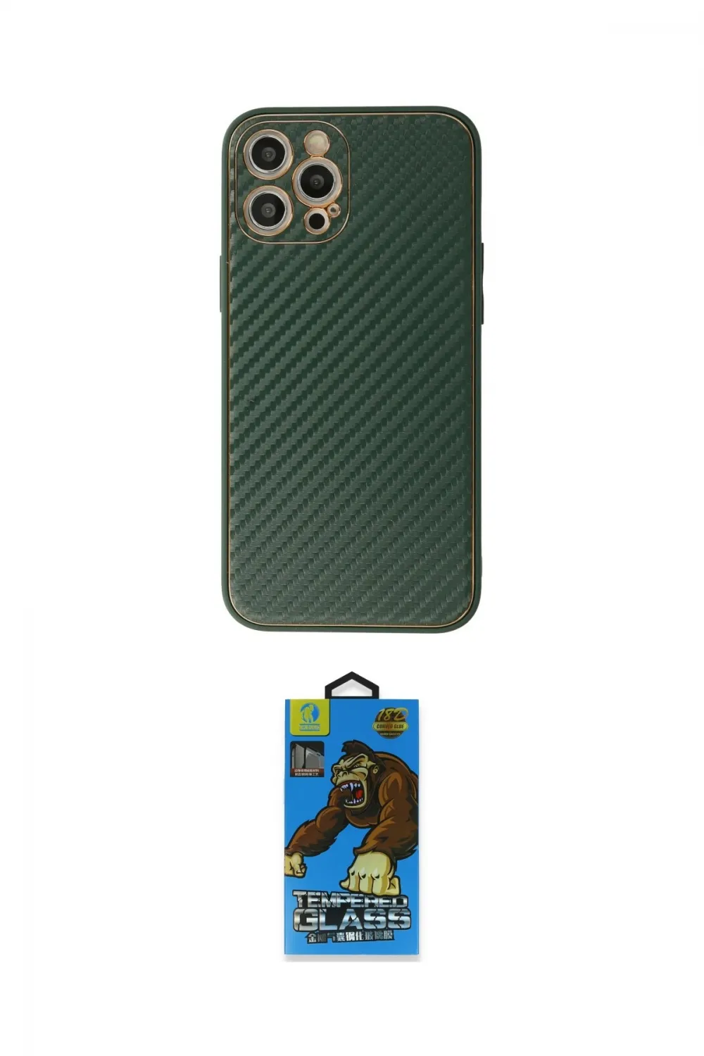 ieg™ iPhone 12 Pro Max Kılıf Ahenk Işık - Siyah 18D Cam Ekran Koruyucu