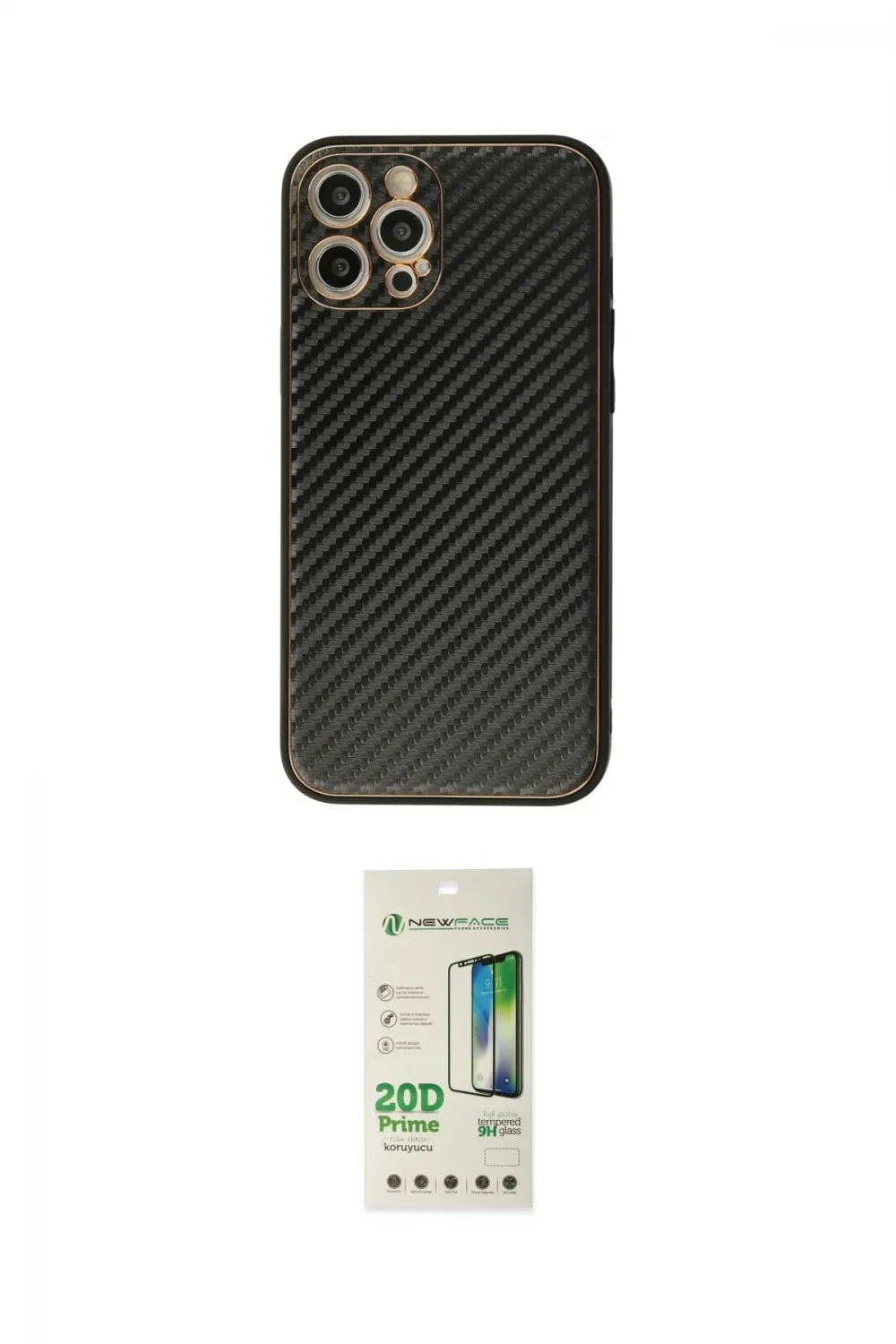 ieg™ iPhone 12 Pro Max Kılıf Ahenk Işık - Siyah 20D Premium Cam Ekran Koruyucu