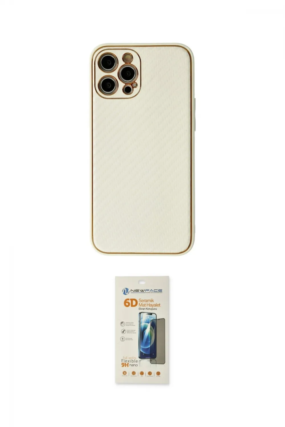 ieg™ iPhone 12 Pro Max Kılıf Ahenk Işık - Siyah 6D Mat Seramik Hayalet Nano Ekran Koruyucu