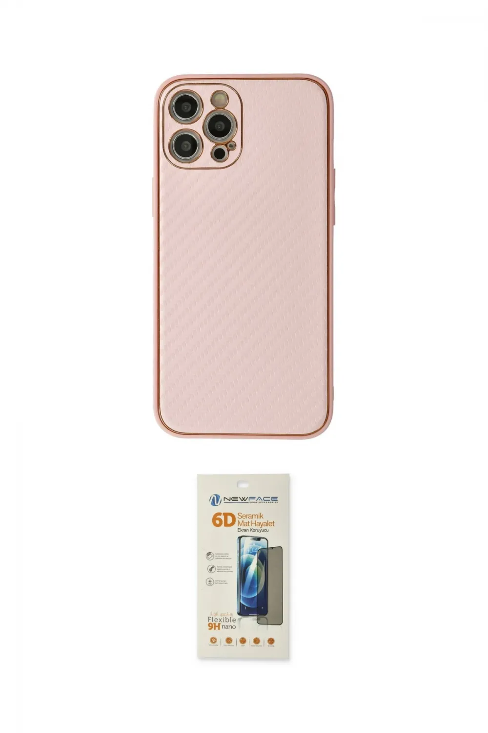 ieg™ iPhone 12 Pro Max Kılıf Ahenk Işık - Siyah 6D Mat Seramik Hayalet Nano Ekran Koruyucu