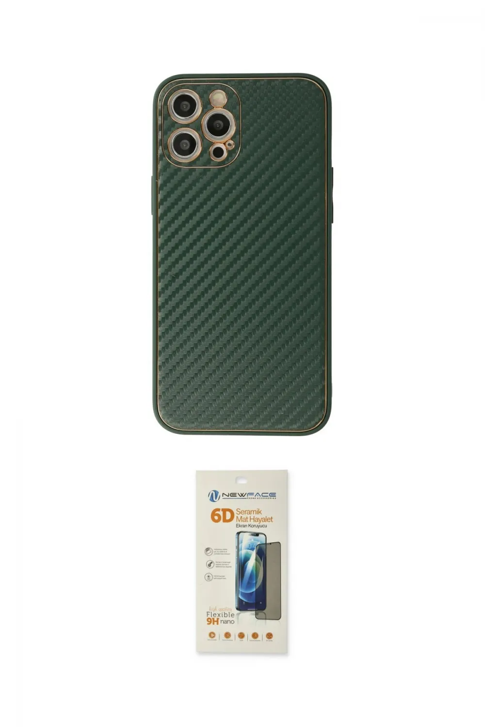 ieg™ iPhone 12 Pro Max Kılıf Ahenk Işık - Siyah 6D Mat Seramik Hayalet Nano Ekran Koruyucu