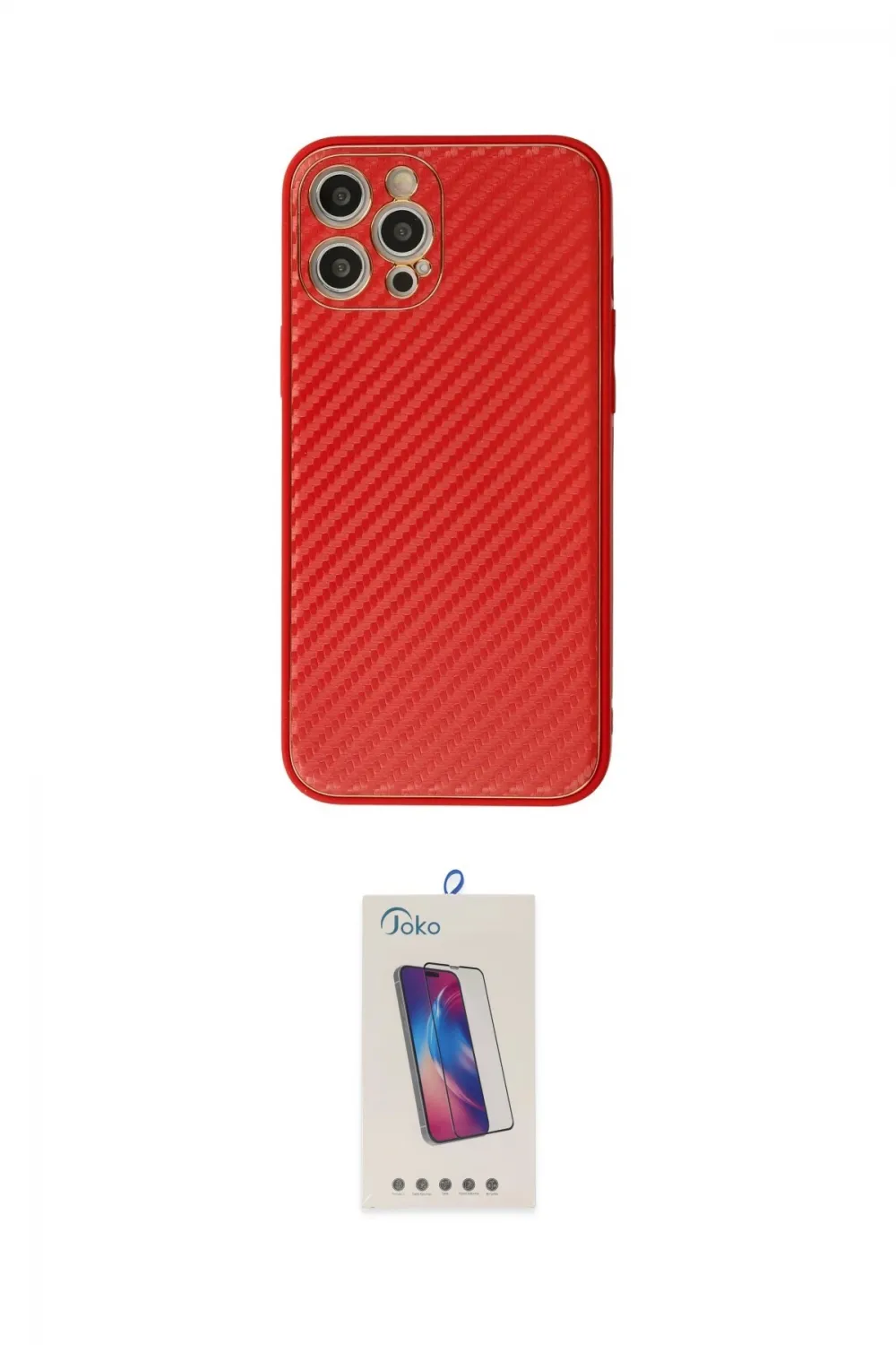 ieg™ iPhone 12 Pro Max Kılıf Ahenk Işık - Siyah Joko 5D Cam