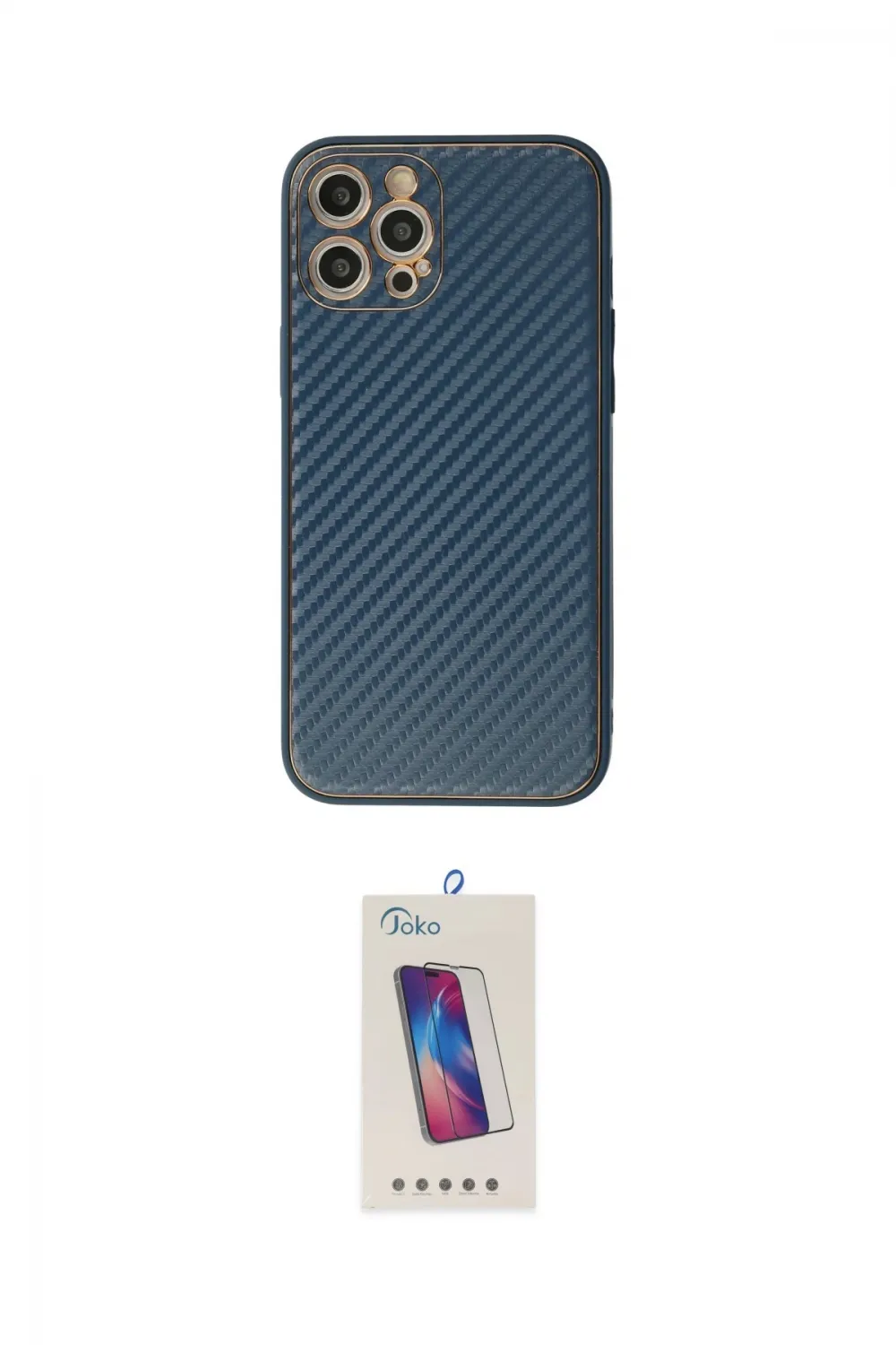 ieg™ iPhone 12 Pro Max Kılıf Ahenk Işık - Siyah Joko 5D Cam