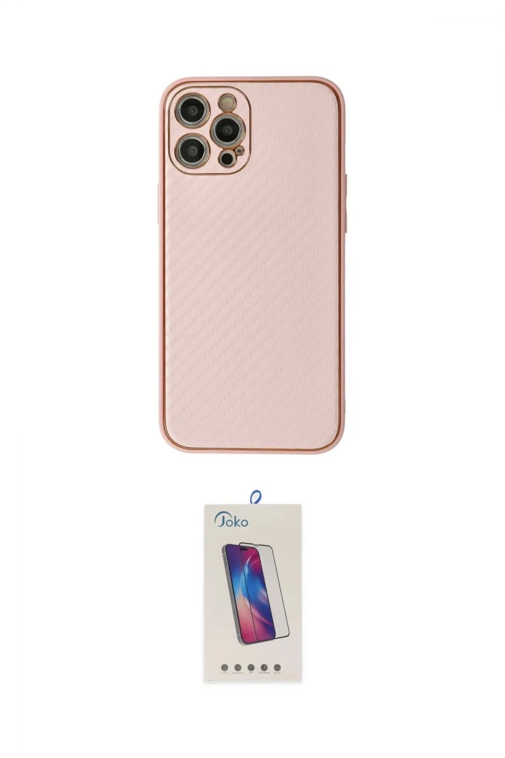 ieg™ iPhone 12 Pro Max Kılıf Ahenk Işık - Siyah Joko 5D Cam