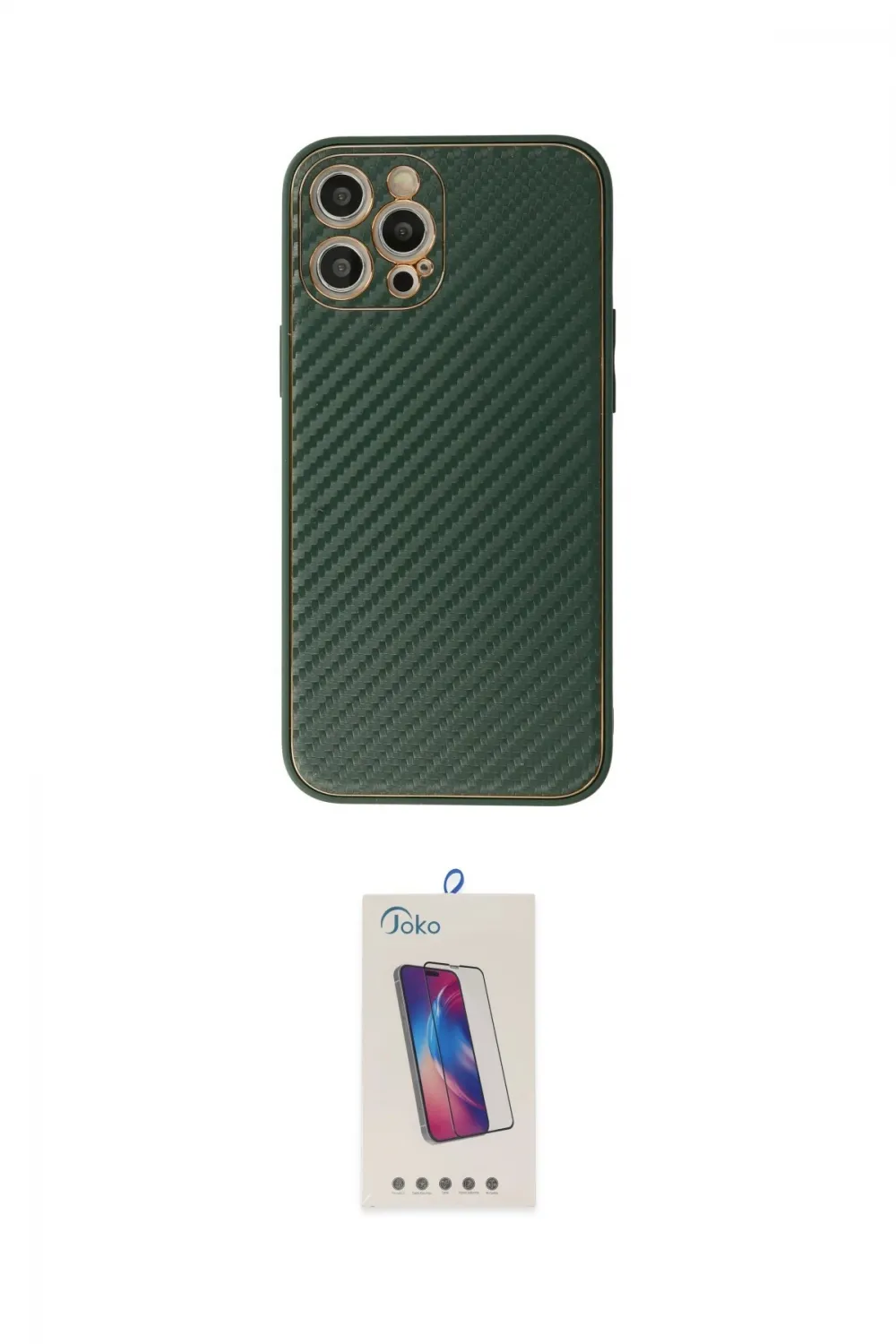ieg™ iPhone 12 Pro Max Kılıf Ahenk Işık - Siyah Joko 5D Cam