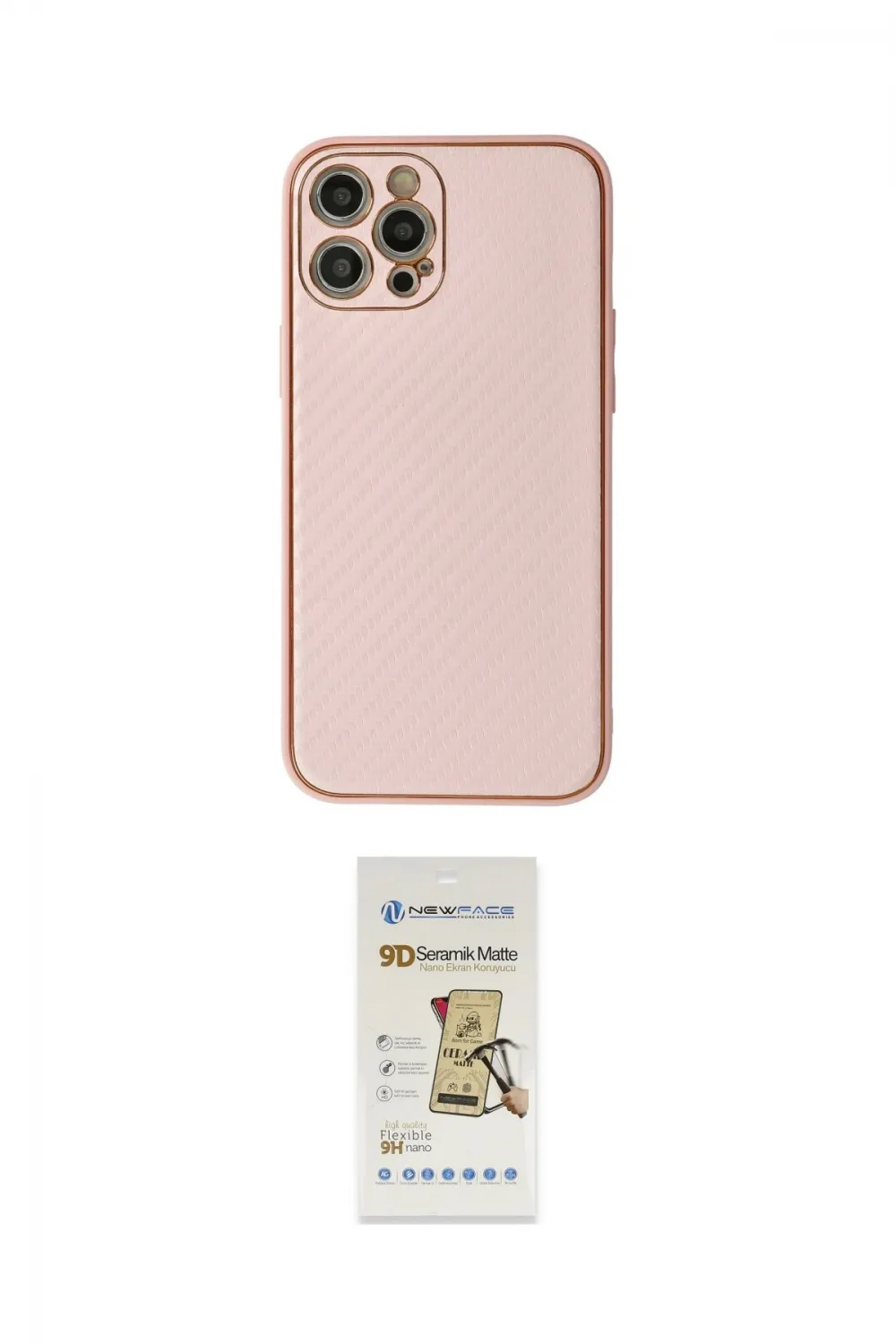 ieg™ iPhone 12 Pro Max Kılıf Ahenk Işık - Siyah Mat Seramik Nano Ekran Koruyucu