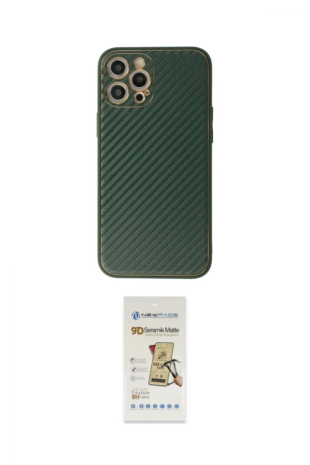 ieg™ iPhone 12 Pro Max Kılıf Ahenk Işık - Siyah Mat Seramik Nano Ekran Koruyucu