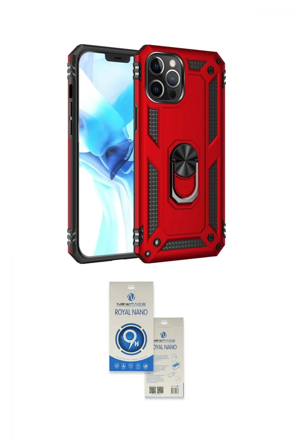 ieg™ iPhone 12 Pro Max Kılıf Ahenk Klasik Koleksiyonu - Şeffaf Royal Nano Ekran Koruyucu
