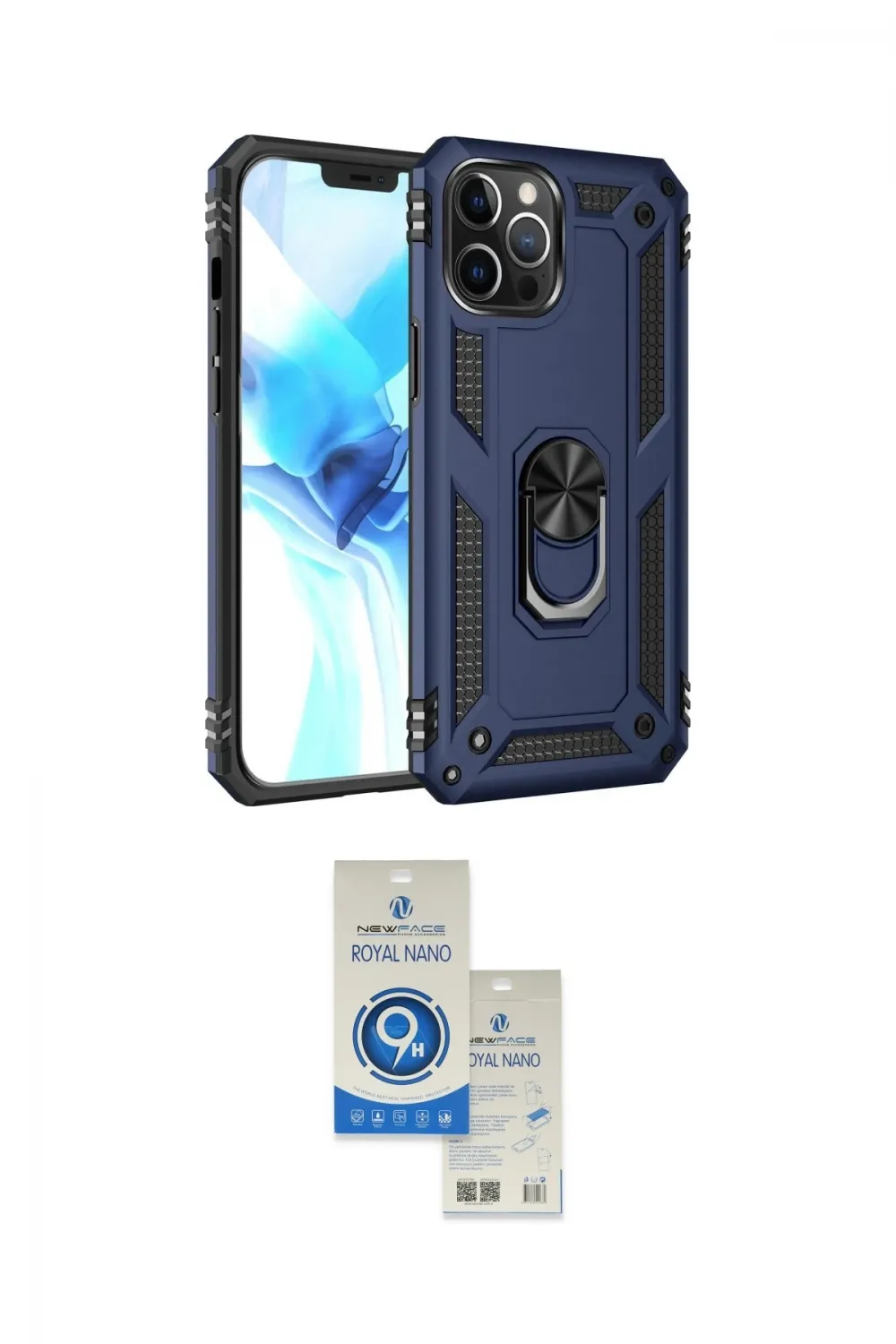 ieg™ iPhone 12 Pro Max Kılıf Ahenk Klasik Koleksiyonu - Şeffaf Royal Nano Ekran Koruyucu
