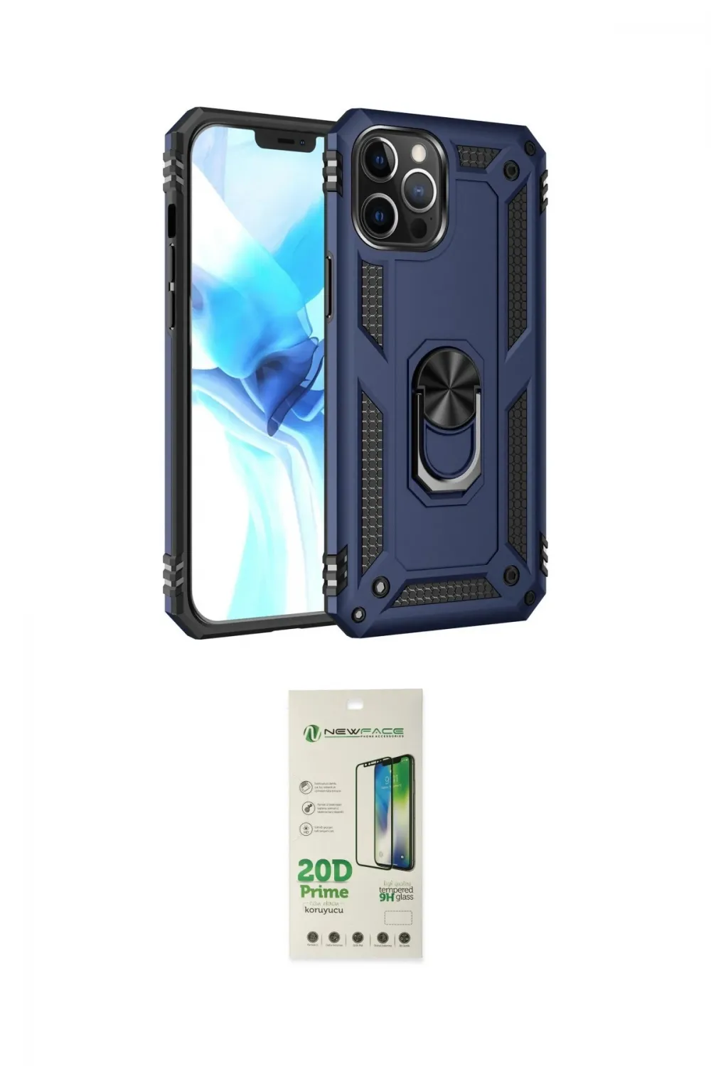 ieg™ iPhone 12 Pro Max Kılıf Ahenk Klasik Koleksiyonu - Siyah 20D Premium Cam Ekran Koruyucu