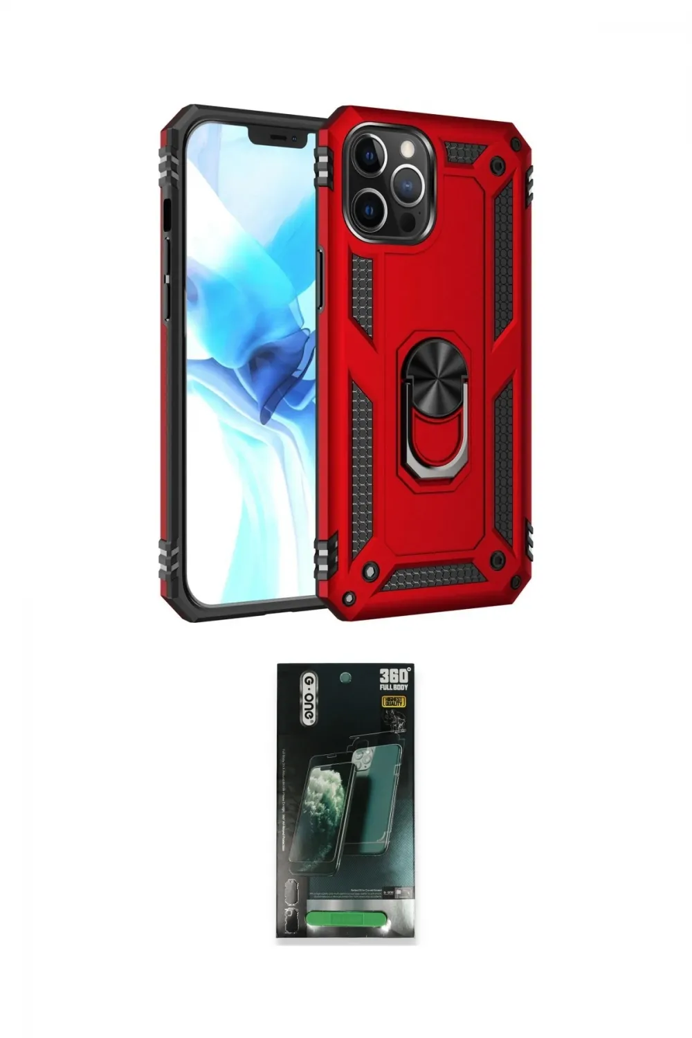 ieg™ iPhone 12 Pro Max Kılıf Ahenk Klasik Koleksiyonu - Siyah 360 Mat Full Body Arka Koruyucu