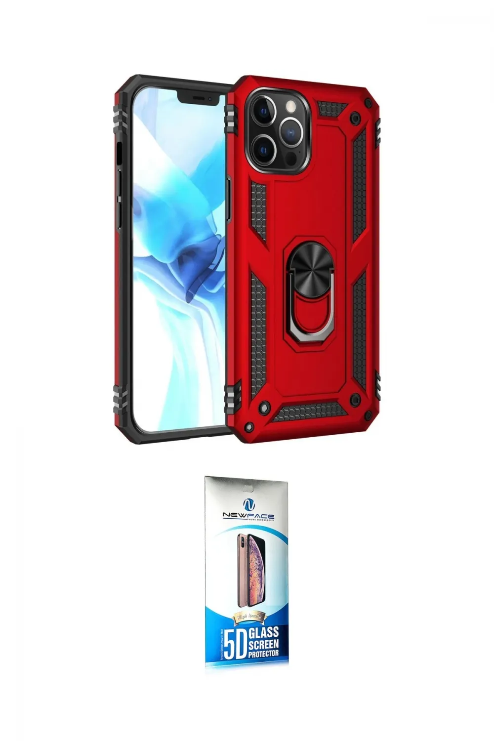 ieg™ iPhone 12 Pro Max Kılıf Ahenk Klasik Koleksiyonu - Siyah 5D Eko Cam Ekran Koruyucu