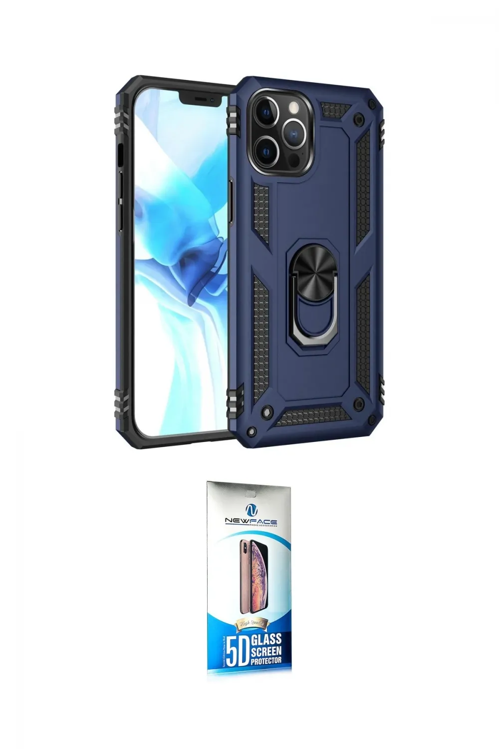ieg™ iPhone 12 Pro Max Kılıf Ahenk Klasik Koleksiyonu - Siyah 5D Eko Cam Ekran Koruyucu