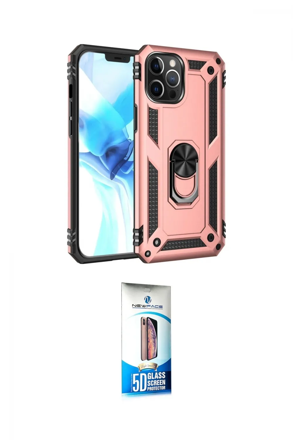 ieg™ iPhone 12 Pro Max Kılıf Ahenk Klasik Koleksiyonu - Siyah 5D Eko Cam Ekran Koruyucu