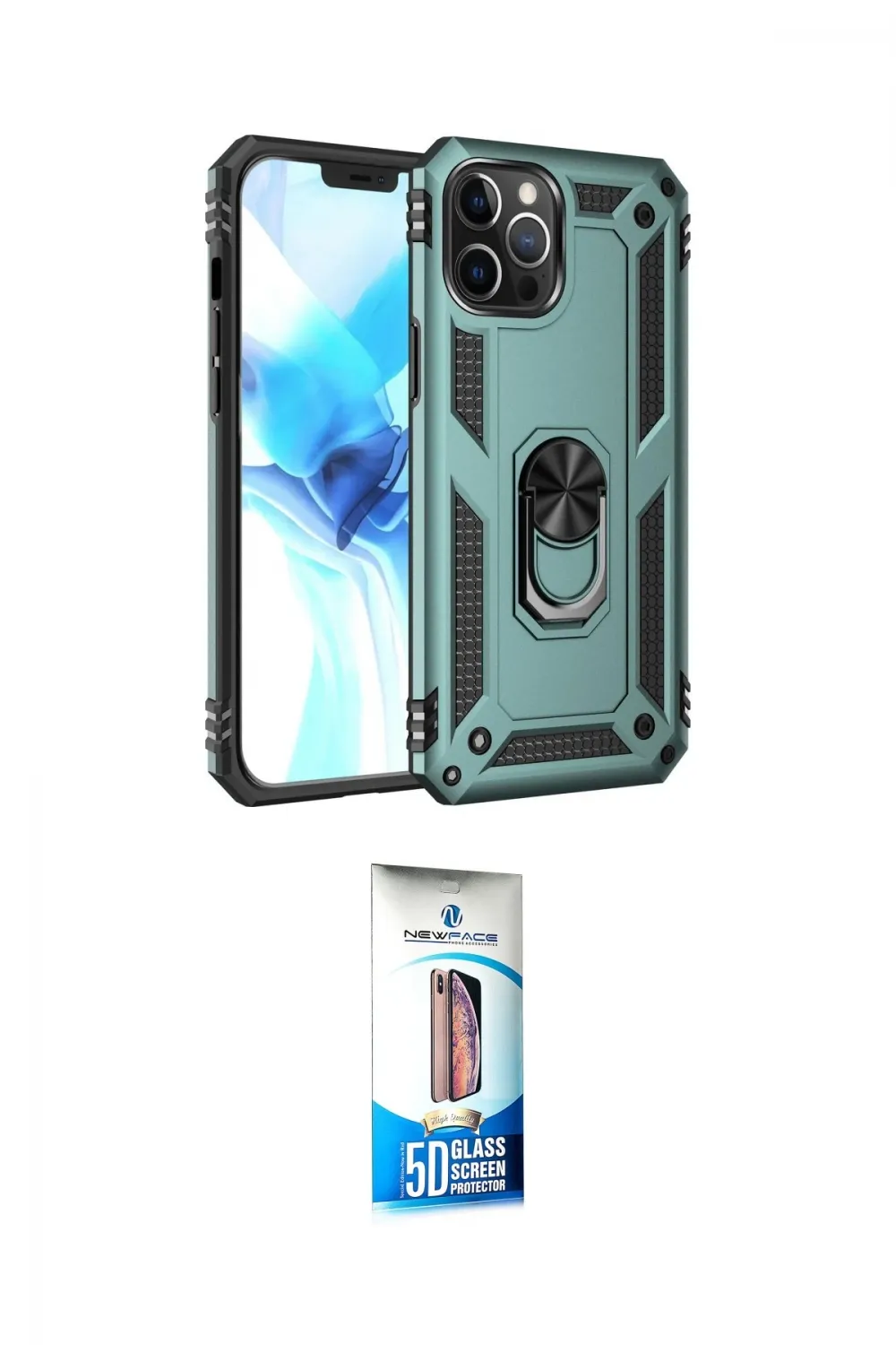 ieg™ iPhone 12 Pro Max Kılıf Ahenk Klasik Koleksiyonu - Siyah 5D Eko Cam Ekran Koruyucu