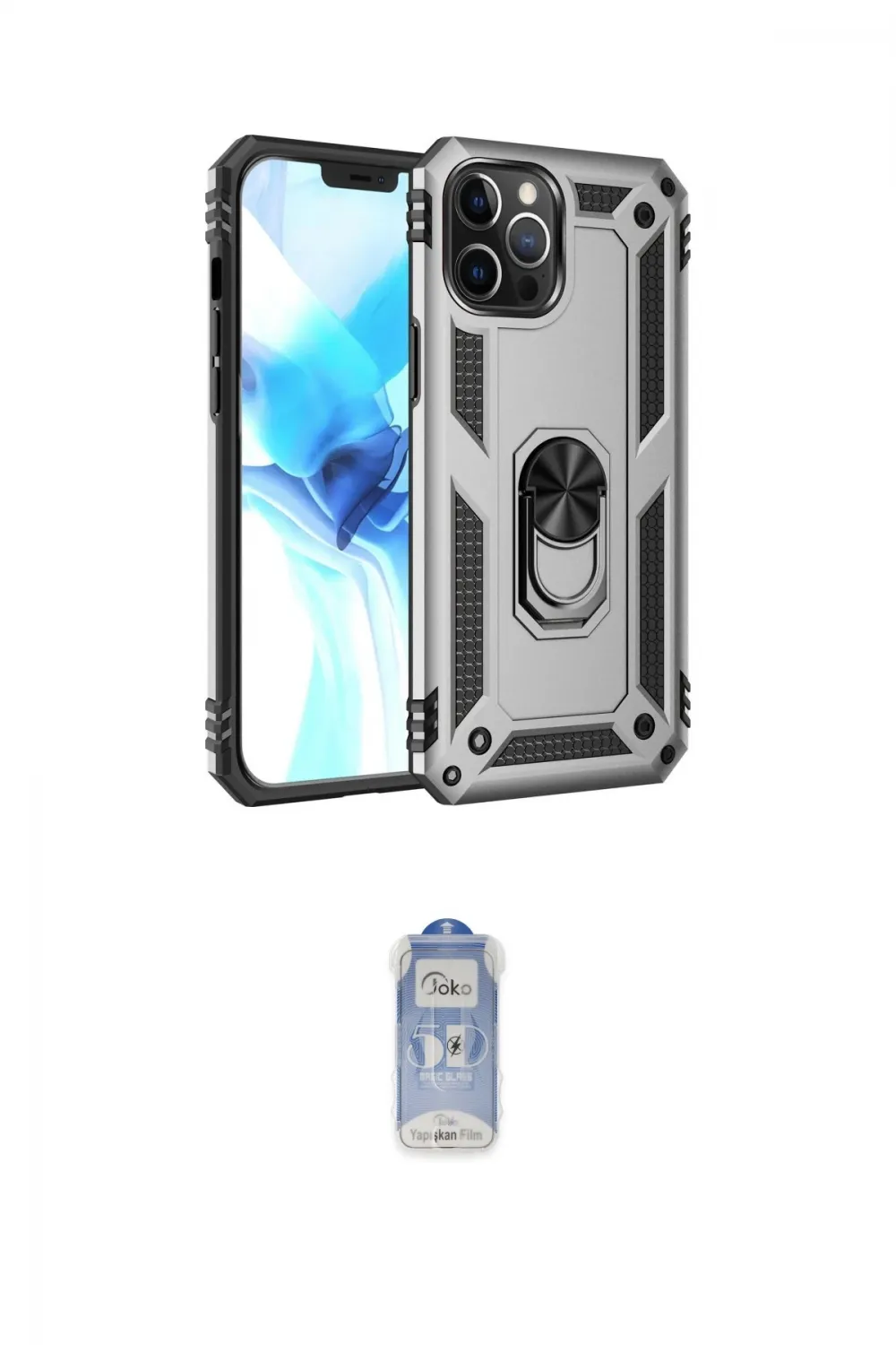 ieg™ iPhone 12 Pro Max Kılıf Ahenk Klasik Koleksiyonu - Siyah Joko Magic 5D Cam
