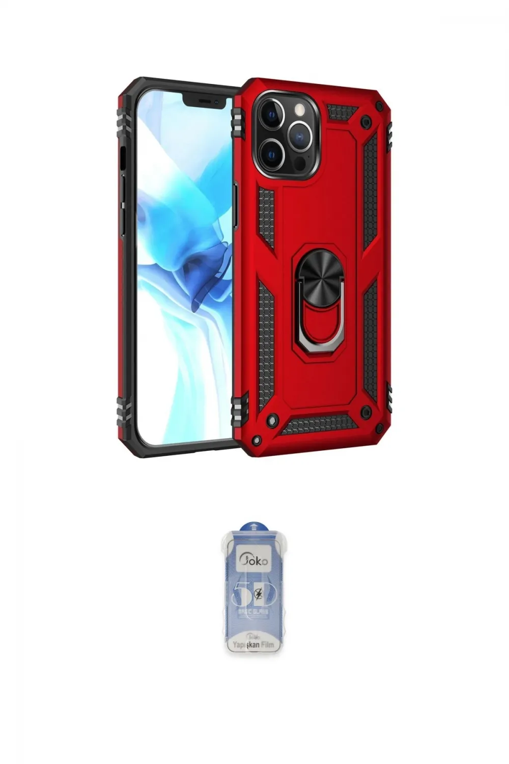 ieg™ iPhone 12 Pro Max Kılıf Ahenk Klasik Koleksiyonu - Siyah Joko Magic 5D Cam