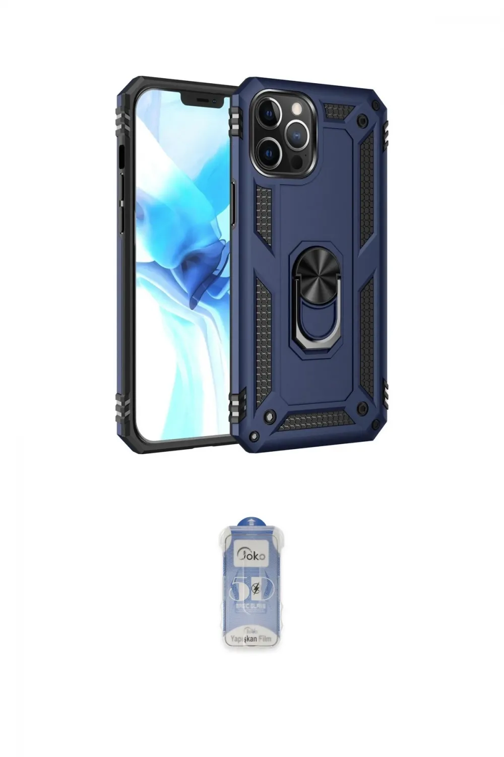 ieg™ iPhone 12 Pro Max Kılıf Ahenk Klasik Koleksiyonu - Siyah Joko Magic 5D Cam