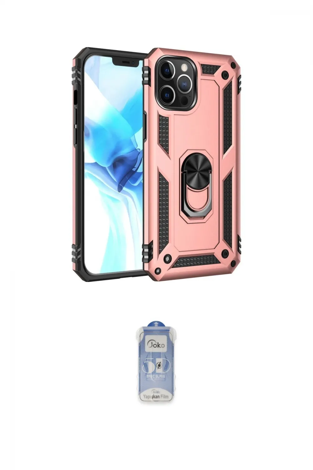 ieg™ iPhone 12 Pro Max Kılıf Ahenk Klasik Koleksiyonu - Siyah Joko Magic 5D Cam