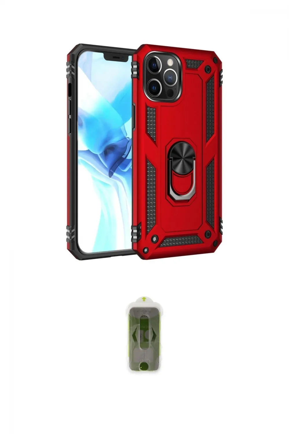ieg™ iPhone 12 Pro Max Kılıf Ahenk Klasik Koleksiyonu - Siyah Joko Magic 5D Hayalet Cam