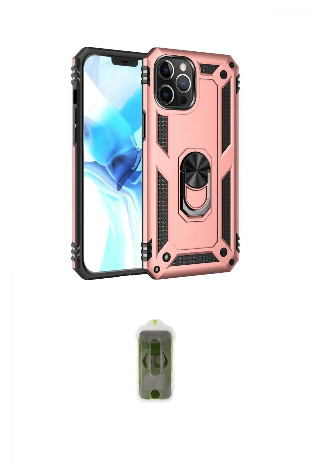 ieg™ iPhone 12 Pro Max Kılıf Ahenk Klasik Koleksiyonu - Siyah Joko Magic 5D Hayalet Cam