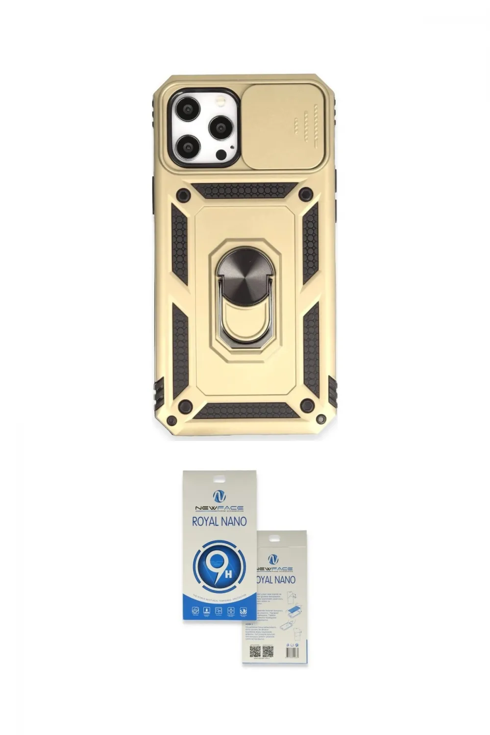 ieg™ iPhone 12 Pro Max Kılıf Ahenk Klasik - Şeffaf Royal Nano Ekran Koruyucu
