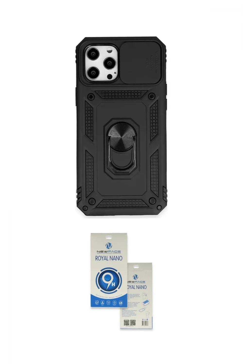 ieg™ iPhone 12 Pro Max Kılıf Ahenk Klasik - Şeffaf Royal Nano Ekran Koruyucu