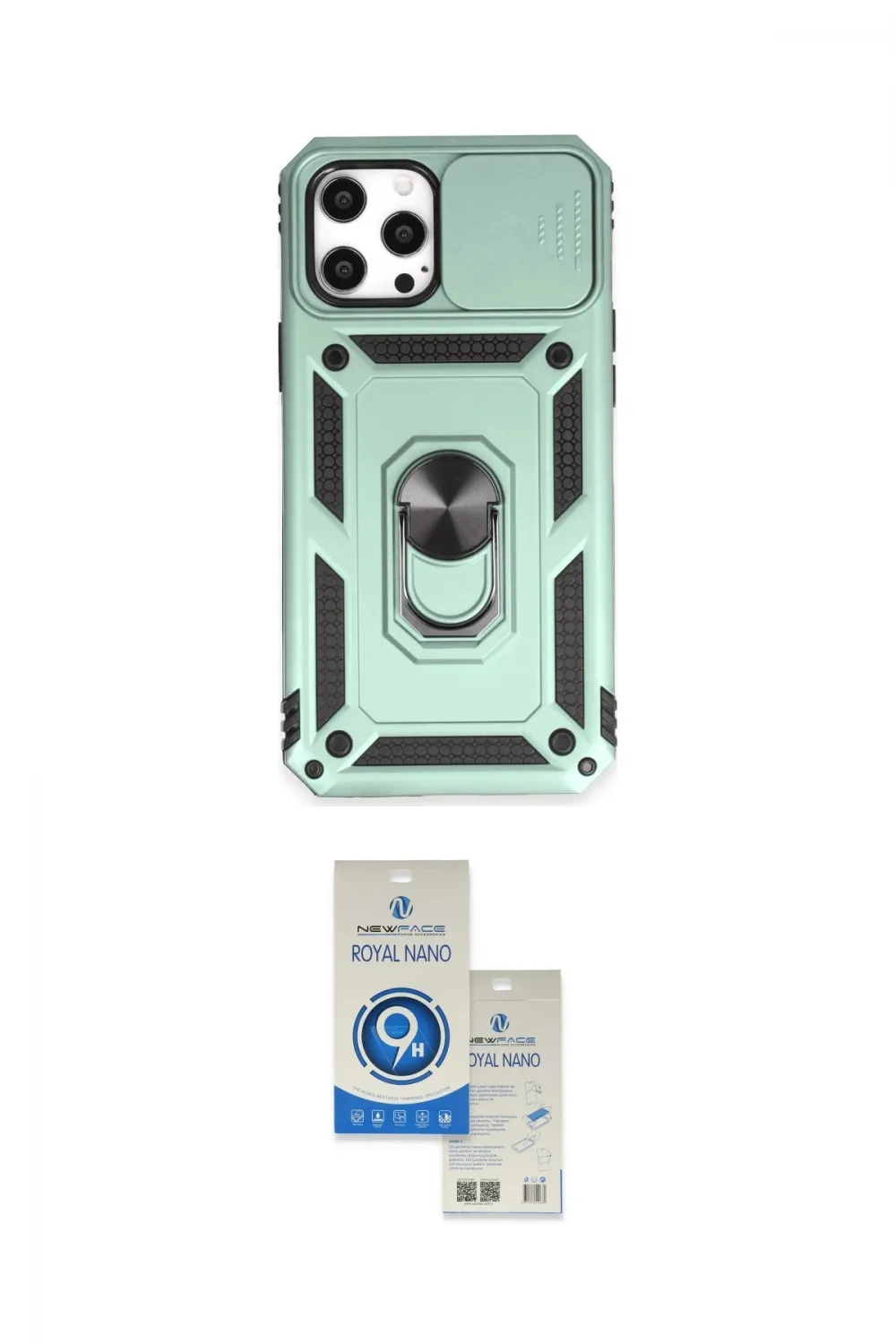 ieg™ iPhone 12 Pro Max Kılıf Ahenk Klasik - Şeffaf Royal Nano Ekran Koruyucu
