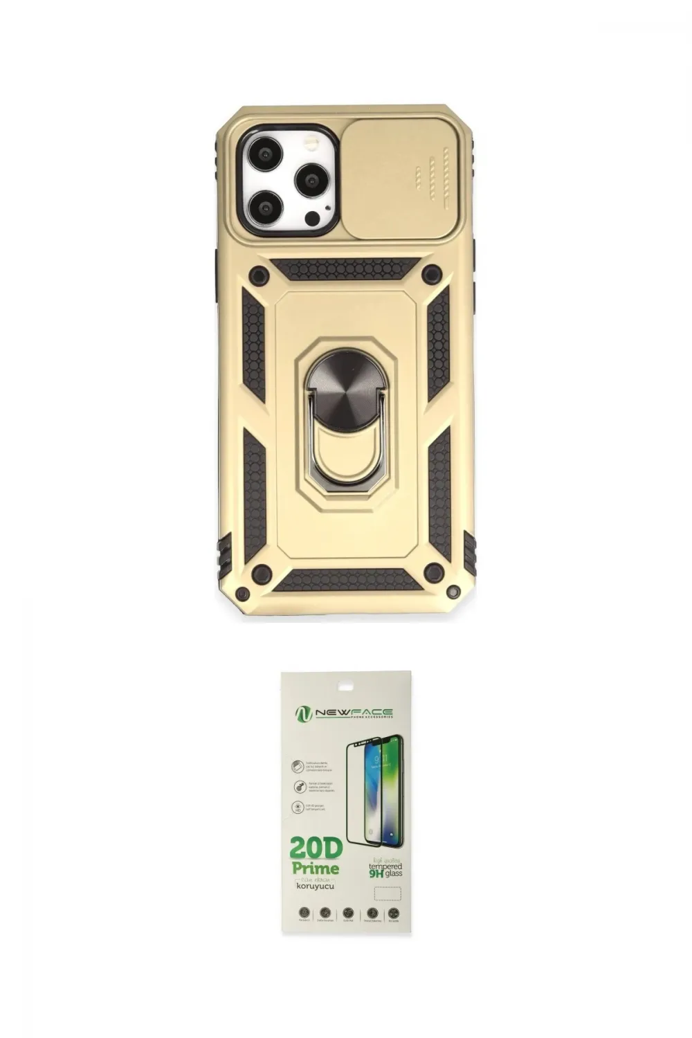ieg™ iPhone 12 Pro Max Kılıf Ahenk Klasik - Siyah 20D Premium Cam Ekran Koruyucu