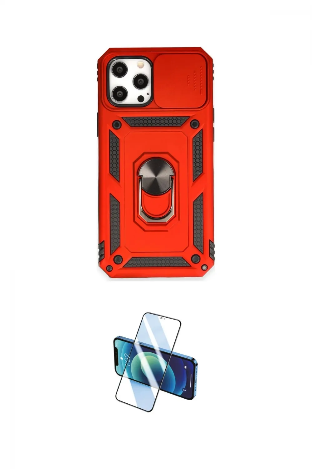 ieg™ iPhone 12 Pro Max Kılıf Ahenk Klasik - Siyah 3D Antistatik Seramik Nano Ekran Koruyucu