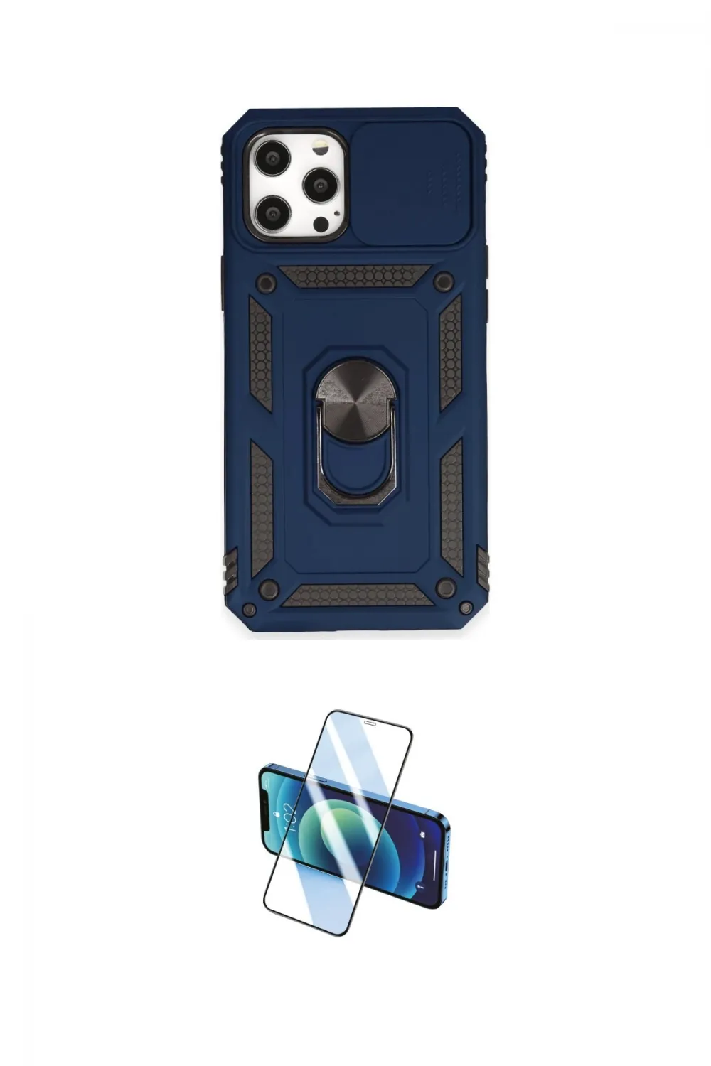 ieg™ iPhone 12 Pro Max Kılıf Ahenk Klasik - Siyah 3D Antistatik Seramik Nano Ekran Koruyucu