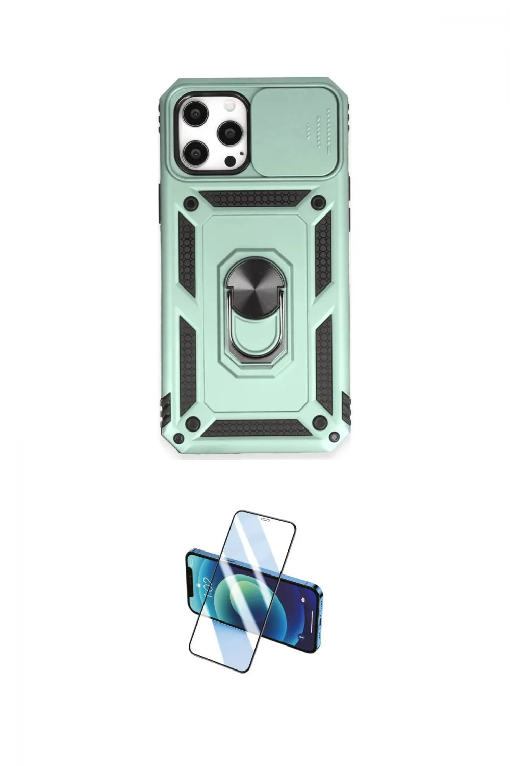 ieg™ iPhone 12 Pro Max Kılıf Ahenk Klasik - Siyah 3D Antistatik Seramik Nano Ekran Koruyucu