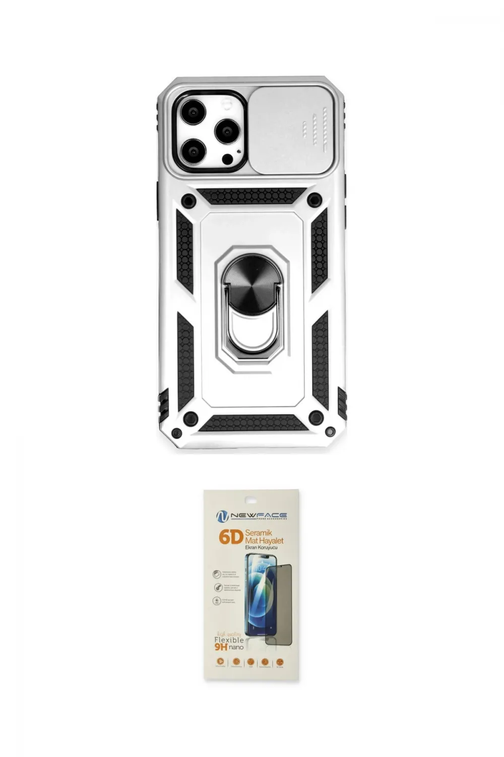 ieg™ iPhone 12 Pro Max Kılıf Ahenk Klasik - Siyah 6D Mat Seramik Hayalet Nano Ekran Koruyucu