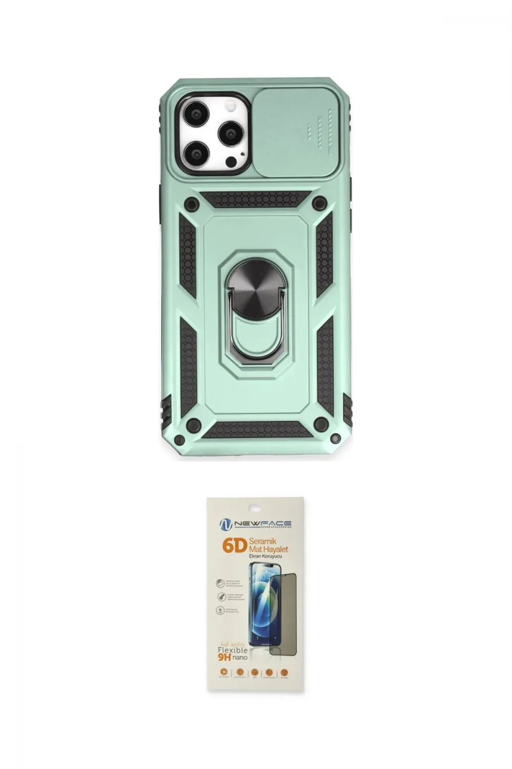 ieg™ iPhone 12 Pro Max Kılıf Ahenk Klasik - Siyah 6D Mat Seramik Hayalet Nano Ekran Koruyucu