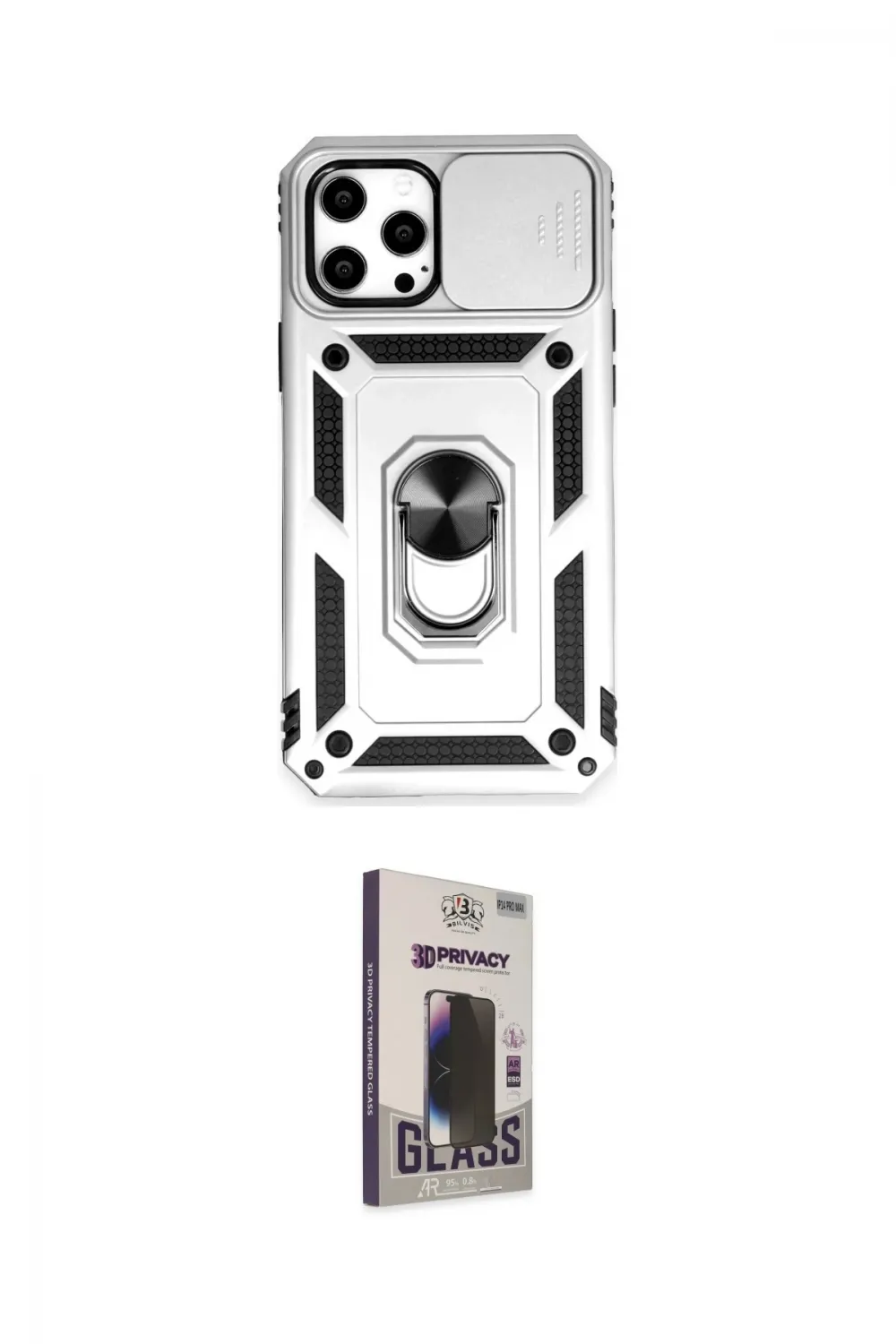 ieg™ iPhone 12 Pro Max Kılıf Ahenk Klasik - Siyah Bilvis Hayalet Cam Ekran Koruyucu