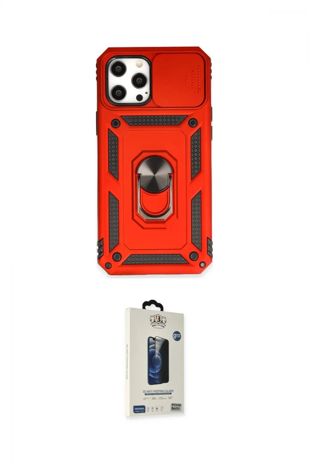 ieg™ iPhone 12 Pro Max Kılıf Ahenk Klasik - Siyah Bilvis Hayalet Cam Ekran Koruyucu