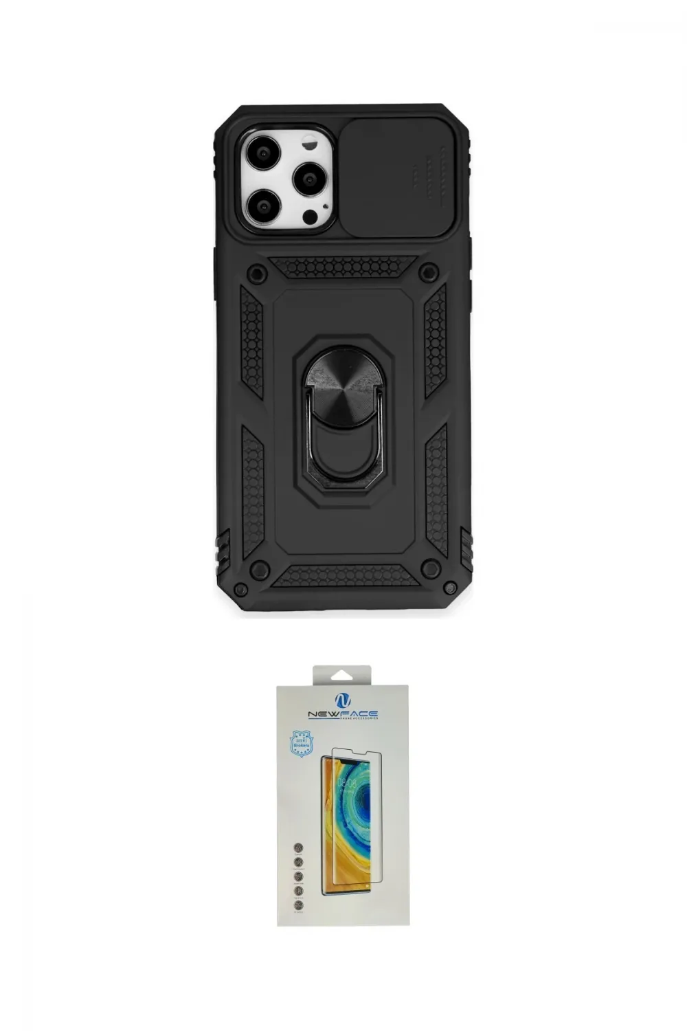 ieg™ iPhone 12 Pro Max Kılıf Ahenk Klasik - Siyah Polymer Nano Ekran Koruyucu